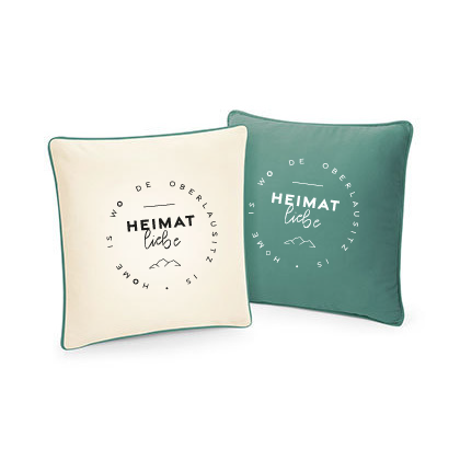 #HEIMATLIEBE - Kissen 2-farbig 40 x 40 cm (beidseitig bedruckt)