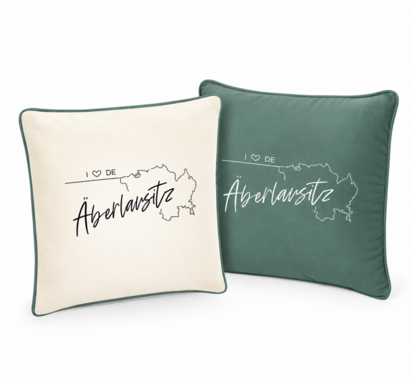 #I♥DE ÄBERLAUSITZ - Kissen 2-farbig 40 x 40 cm (beidseitig bedruckt)