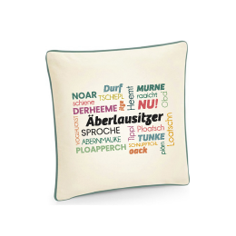#ÄBERLAUSITZER SPROCHE - Kissen 2-farbig 40 x 40 cm (beidseitig bedruckt) – Bild 2