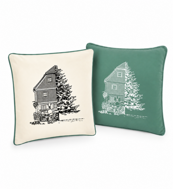 #UMGEBINDE/NATUR - Kissen 2-farbig 40 x 40 cm